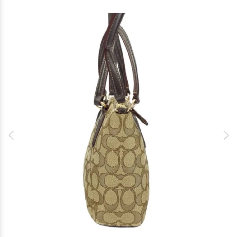 NWT Coach Outline Signature Small Kelsey Handbag Khaki Brown - Picture 11 of 15